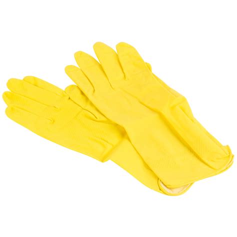Medium Multi Use Yellow Rubber Flock Lined Gloves Pair Pack