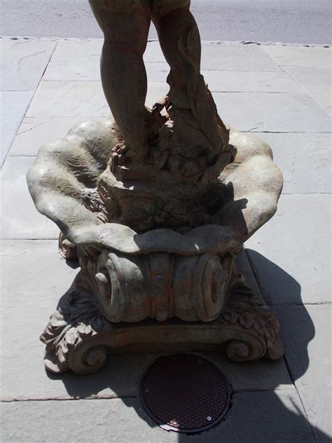 American Cast Bronze Garden Fountain With Figural Boy Holding Koi Fish