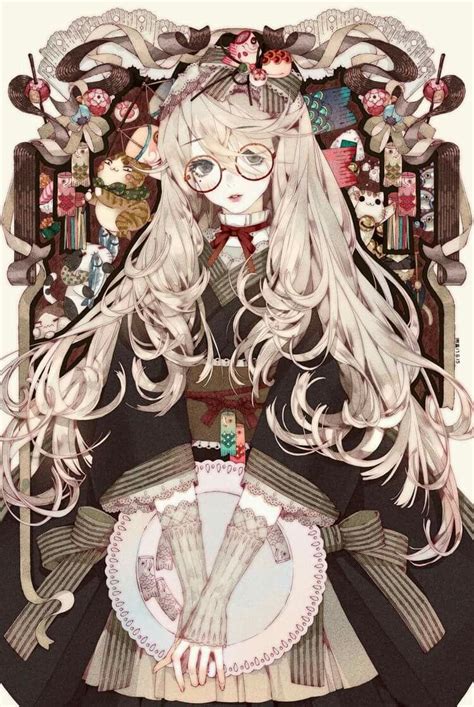 Cool White Haired Anime Girl With Glasses Inkediri