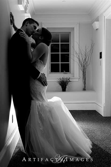 Bride And Groom Night Kiss Tupper Manor At The Wylie Inn And