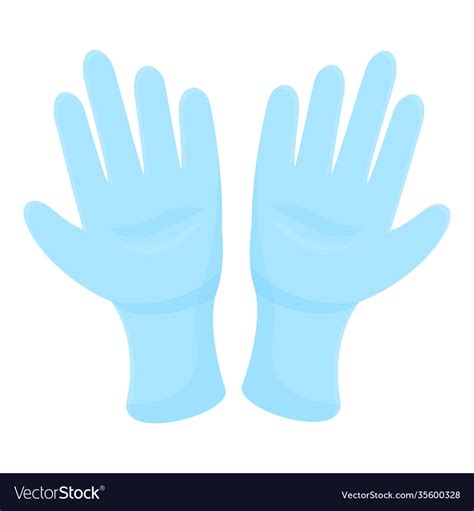 Safety Medical Gloves Icon Cartoon Style Vector Image