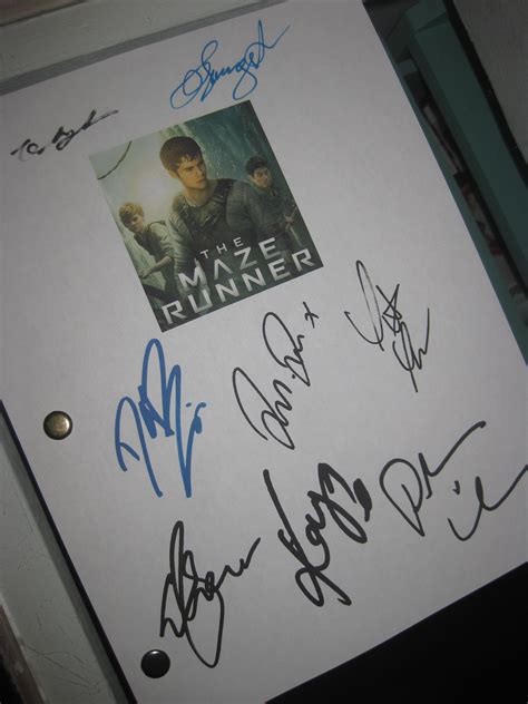 The Maze Runner Signed Film Movie Script Screenplay X8 Dylan Etsy