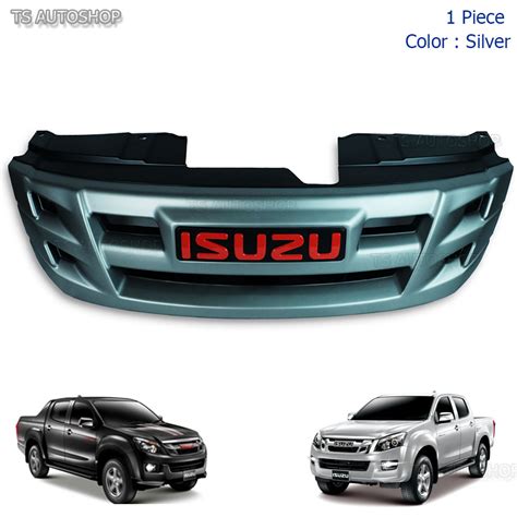 Silver Front Grille Grill Red Logo For All Isuzu D Max Dmax 2wd 4wd