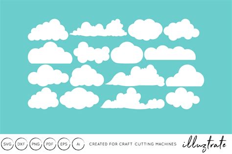 Free Clouds Craft Cutting Files SVG PNG EPS DXF File