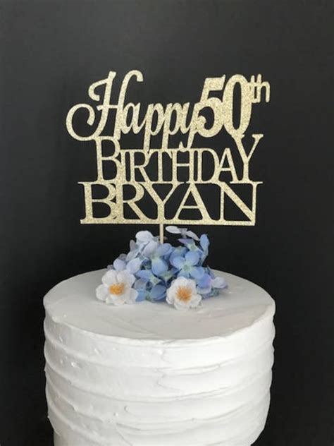 50th Birthday Cake Topper Custom Birthday Cake Topper 50th Etsy