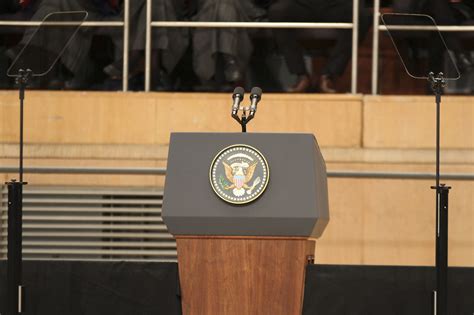 Download this premium vector about president speech with podium icon, and discover more than 13 million professional graphic resources on freepik. President Obama speech, Belfast June 2013 | An empty ...