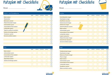 Diese putzplan vorlage hat 6 zeilen, weil ein monat maximal auf 6 wochen aufgeteilt sein kann (zb. XXL Putzplan-Vorlage mit Checkliste | Haushaltsplan zum ...