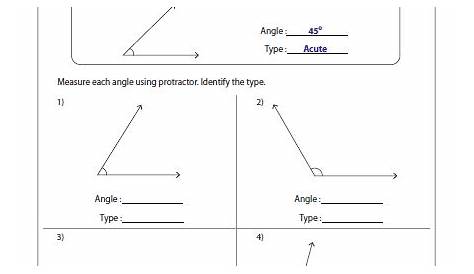 geometry measuring angles worksheet