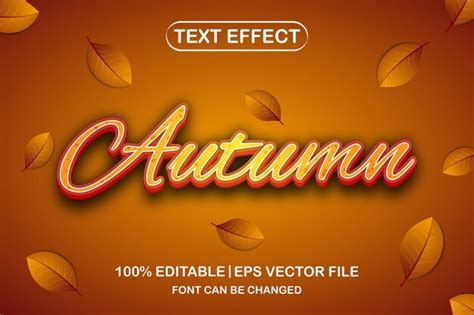 Premium Vector Autumn 3d Editable Text Effect