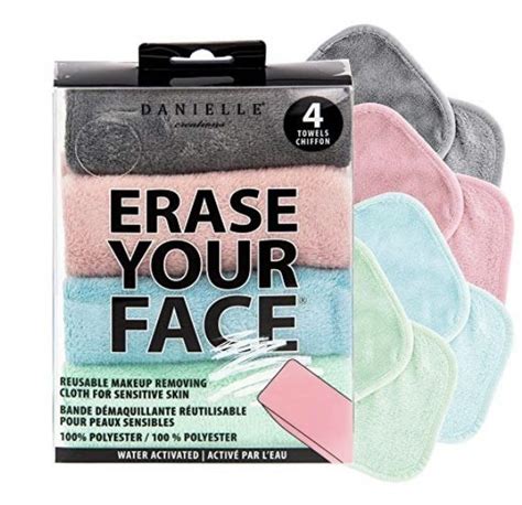 Erase Your Face By Danielle Reusable Makeup Removing Cloths 4 Pack