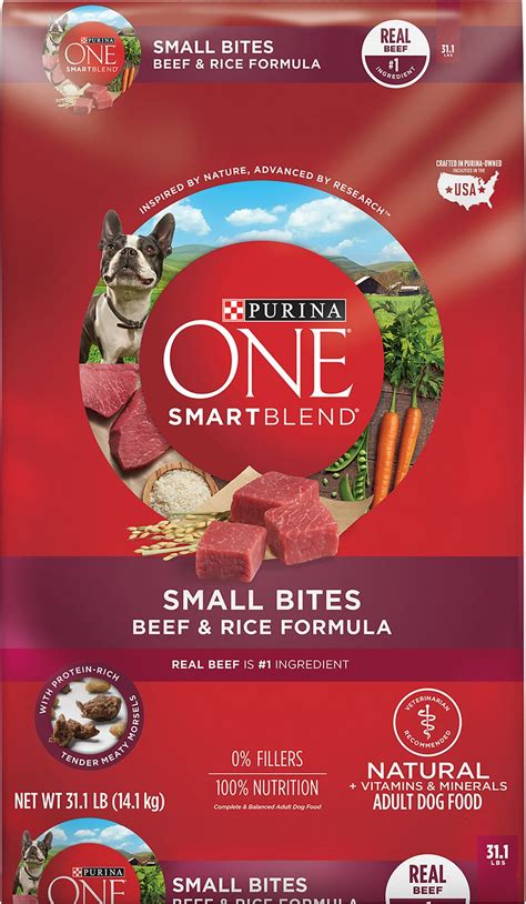4.7 out of 5 stars. Purina ONE SmartBlend Small Bites Beef and Rice Dry Dog ...