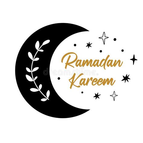 Ramadan Moon And Stars Graphic Element Isolated Moon Shape Branch