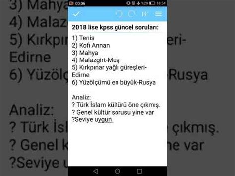 2018 Ortaöğretim Kpss Çıkmış Güncel soruları Taner Hoca YouTube