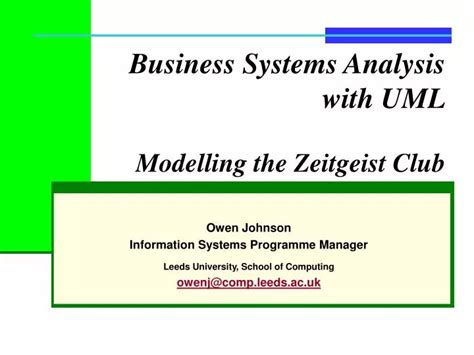 Ppt Business Systems Analysis With Uml Modelling The Zeitgeist Club