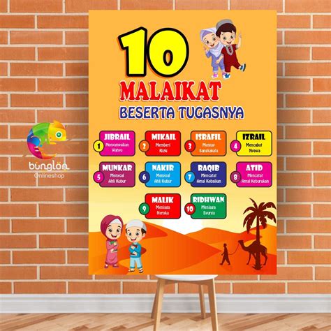 Jual Poster 10 Malaikat Beserta Tugasnya Poster Anak Shopee Indonesia