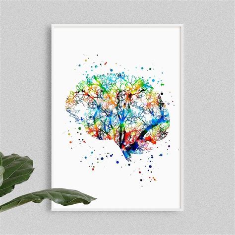 Brain Tree Watercolor Art Print Anatomy Art Medical Art Office