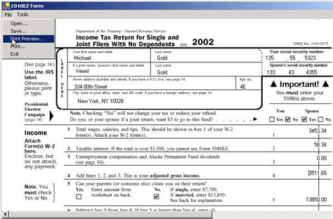 Filling Out Your 1040ez Tax Form In Net