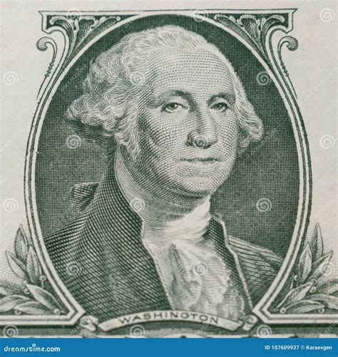 Portrait Of George Washington On 1 Dollar Bill Stock Image Image Of