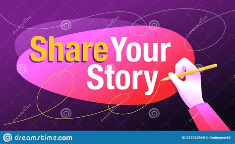 Share Your Story Pencil Writes A Message Stock Vector Illustration Of Motivation Message