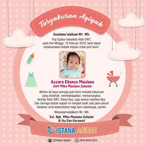Download Blank Baby Aqiqah Greeting Card Template Design Can Be Edited