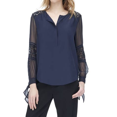 Rebecca Taylor Sarah Lace Inset Silk Blouse Evachic