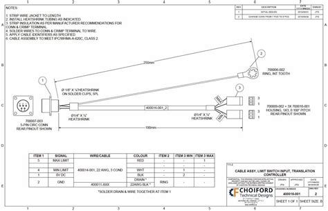 Sample Cable Drawing Choiford Technical Designs