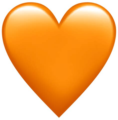 Download HD Orange Heart Png Download - Emoji Iphone Coeur Orange png image