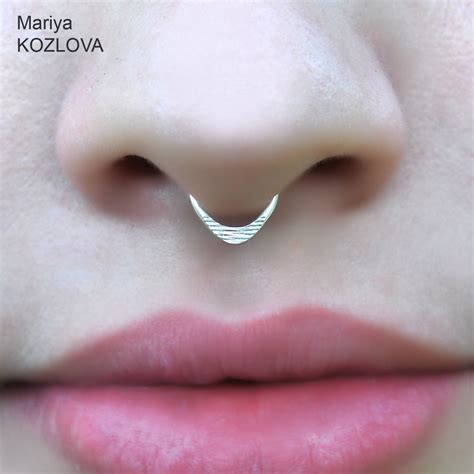 7mm Non Pierced Triangle Septum Nose Ring 6mm8mm9mm10mm Etsy