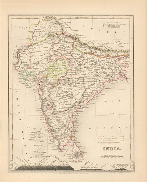 Milners 1850 Map Of India Art Source International