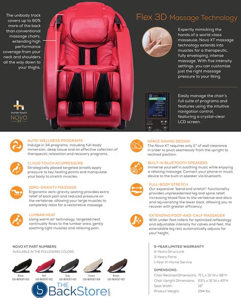 Novo Xt And Xt2 Zero Gravity Massage Chair Recliner By Human Touch