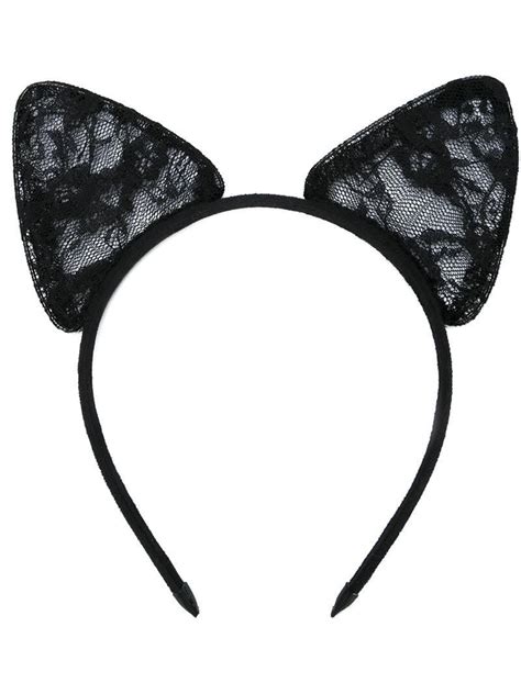 Maison Close Black Lace Cat Ear Headband Ear Headbands Cat Ear