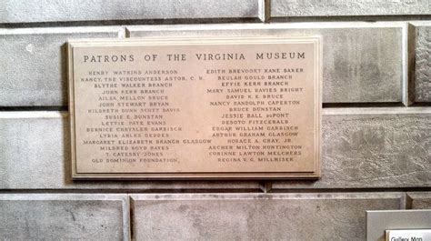 Virginia Museum Of Fine Arts Patrons Of The Museum Recognition Plaque