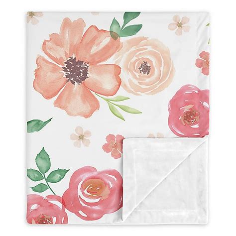 Sweet Jojo Designs Watercolor Floral Security Blanket In