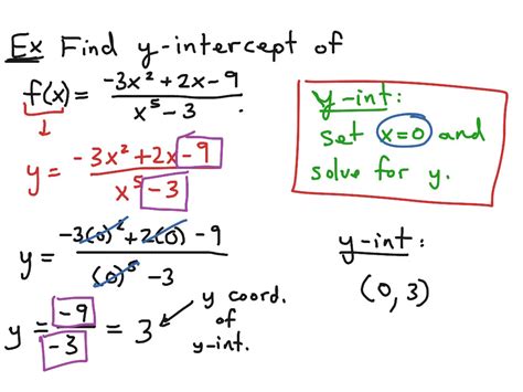 36 Find Y Intercept Of Rational Function Math Showme