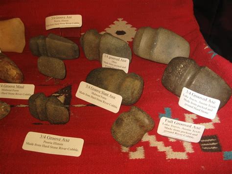 Native American Artifacts Prehistoric Axe Stones And Bones