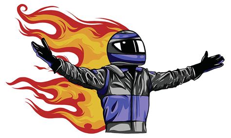 Car Racing Man Cartoon Vector Illustratio Design Digital Art By Dean