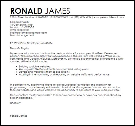 We did not find results for: Wordpress Developer Cover Letter Sample | Cover Letter ...