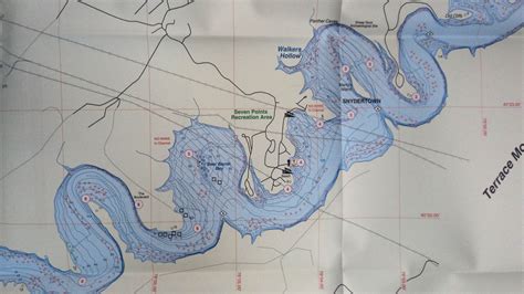 Raystown Lake Detailed Fishing Map GPS Points Waterproof Depth