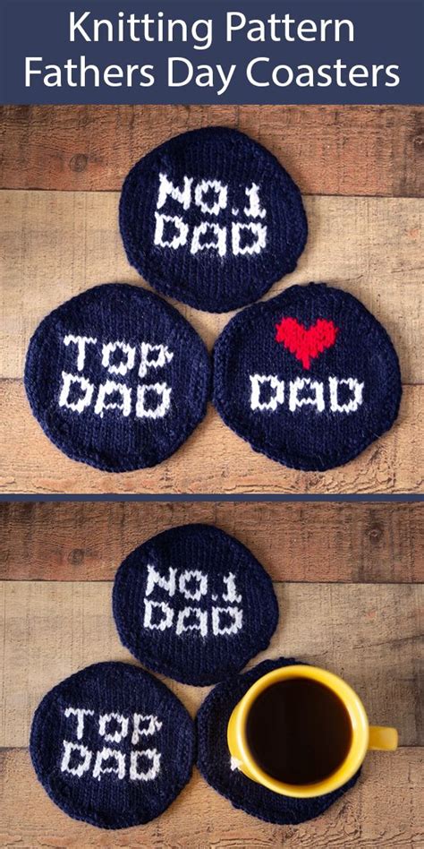 Knitting Pattern For Fathers Day Coasters Knitting T T