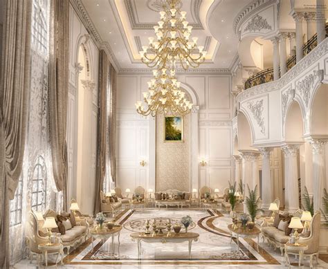 Main Hall Design For A Private Villa At Doha Qatar Hall Design