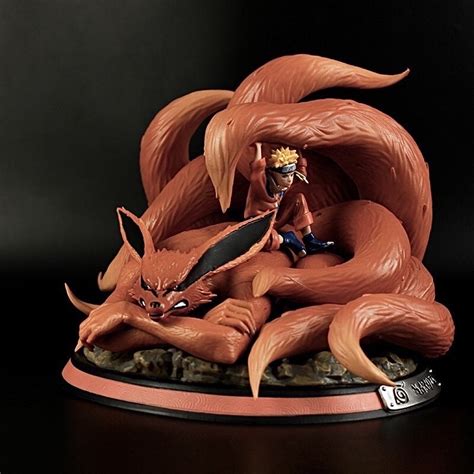 Naruto And Kurama Kyuubi Nine Tailed Fox Linked By The Seal Pvc Statue