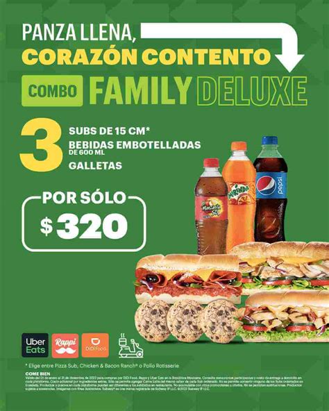 Oferta Subway Combo Family Deluxe Por Megadescuentos