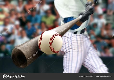 Baseball Player Hitting Ball Bat Close Stock Photo By ©razihusin 307000168