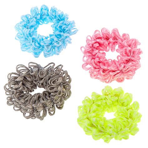 Neon Looped Hair Scrunchies Claires Us