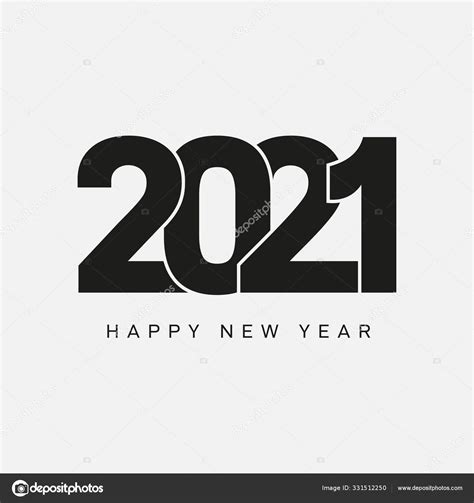 Happy New Year 2021 Logo Text Design Cover Of Business Diary For 2021