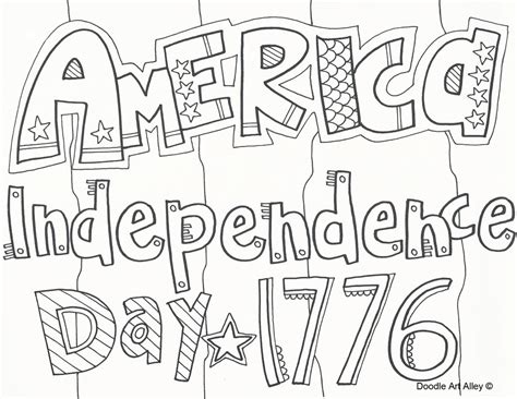 Fireworks, children, american flags and more july 4th independence day pictures and sheets to color. Independence Day Coloring Pages - Doodle Art Alley