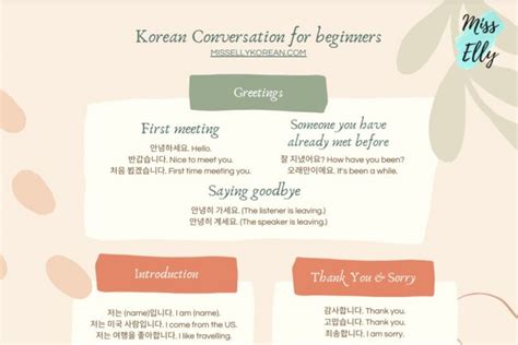 Korean Conversations For Beginners With Pdf Summary Miss Elly Korean