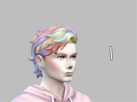 The Sims Resource Hair Pastel Multicolor For Male Romantic Garden
