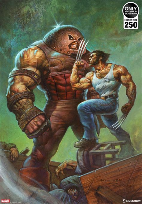Marvel Juggernaut Vs Wolverine Fine Art Print Wolverine Marvel Art