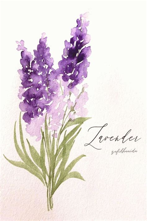 Lavender Tutorial Watercolor Flowers Paintings Flower Painting